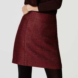 LOFT Shimmer Tweed Shift Skirt